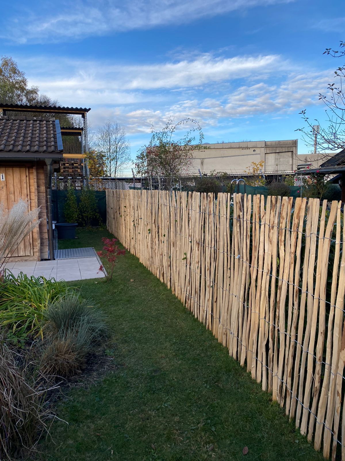 Staketenzaun aus Haselnuss 80cm Höhe mit Lattenabstand 3-5cm 5lfm